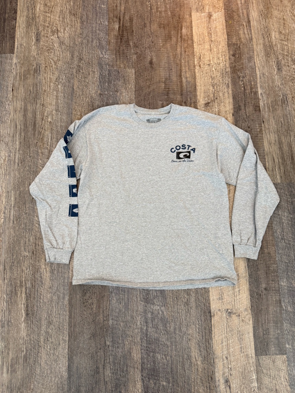 Costa Del Mar Long Sleeve Shirt Gray Logo Fishing Coastal Men’s XL
